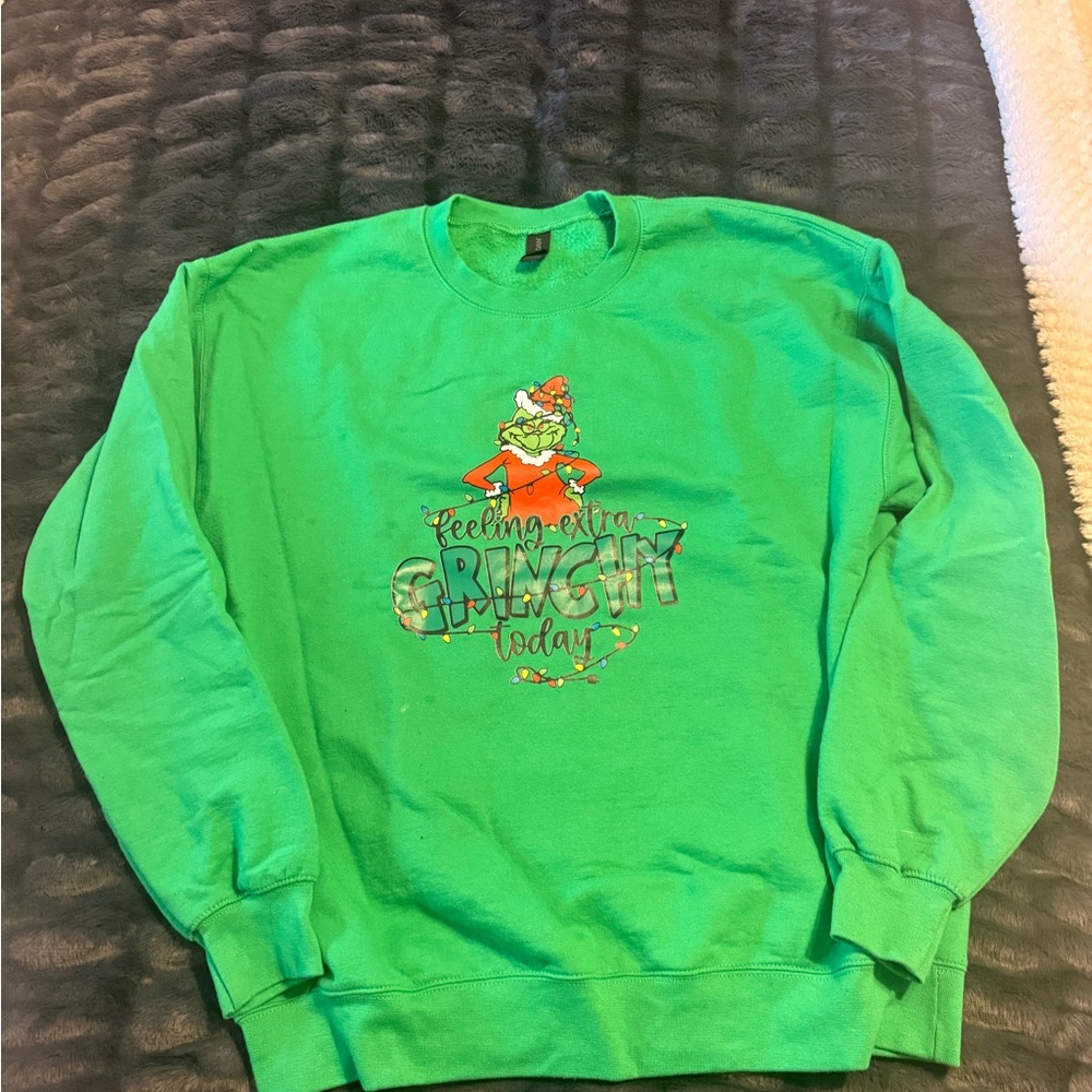 Green Crewneck with Grinch Design